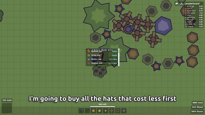 MOOMOO.IO - GETTING ALL HATS! NEW AUTO TURRET! (MooMoo.io Gameplay)