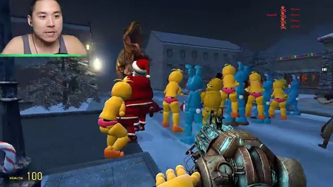 CHRISTMAS ANIMATRONICS vs ARMY OF DINOSAURS (Gmod FNAF Sandbox Funny Moments) Garrys Mod