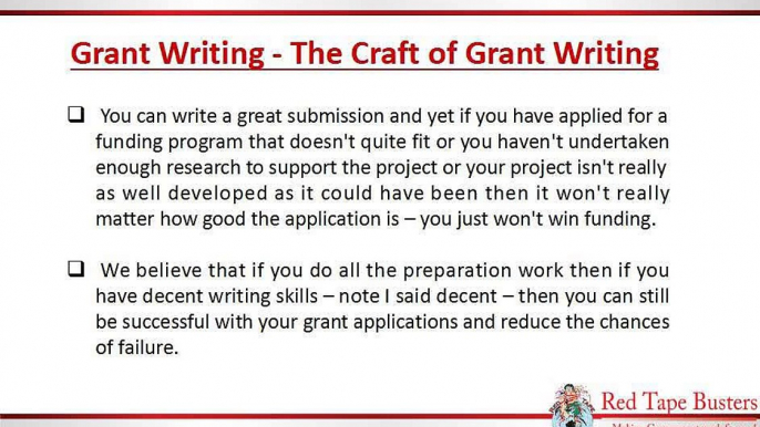 Grant Writing - The Craft of Grant Writing