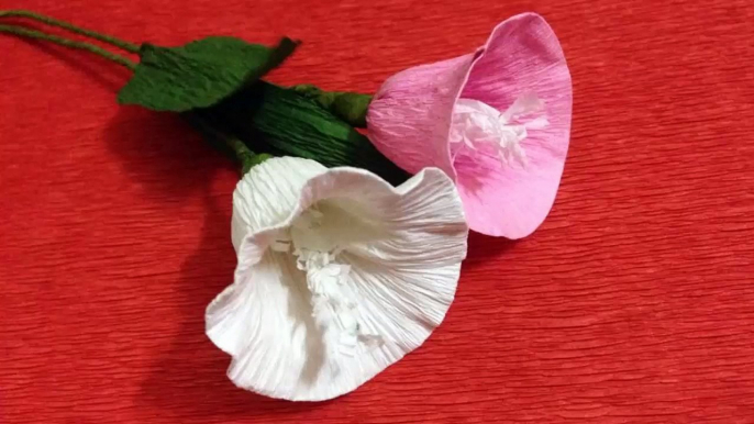 How to Make Morning Glory Crepe Paper Flowers - Crepe Paper Craft Flowers - Paper Flower Tutorial