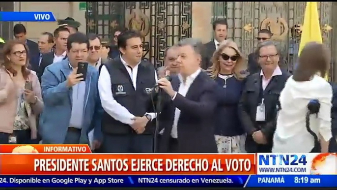 "Es la primera vez en más de medio siglo en que las FARC en lugar de estar saboteando las elecciones, está participando en las elecciones”: presidente de Colombia