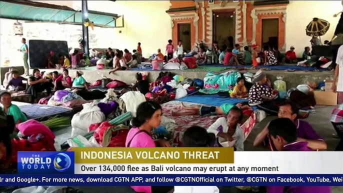 Over 134,000 evacuated as Bali volcano may erupt at any moment