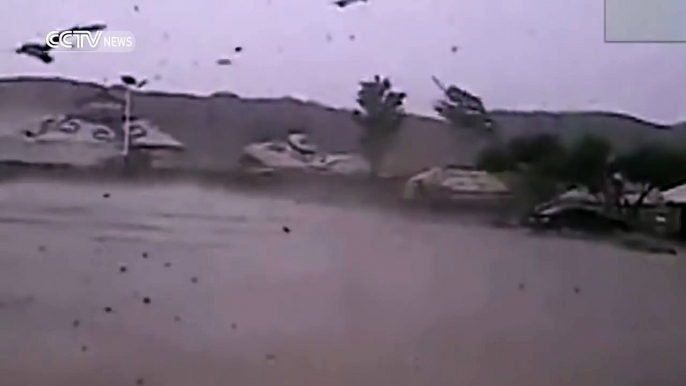 Shocking footage: Tornado strikes north China’s town, destroys traditional yurts tents