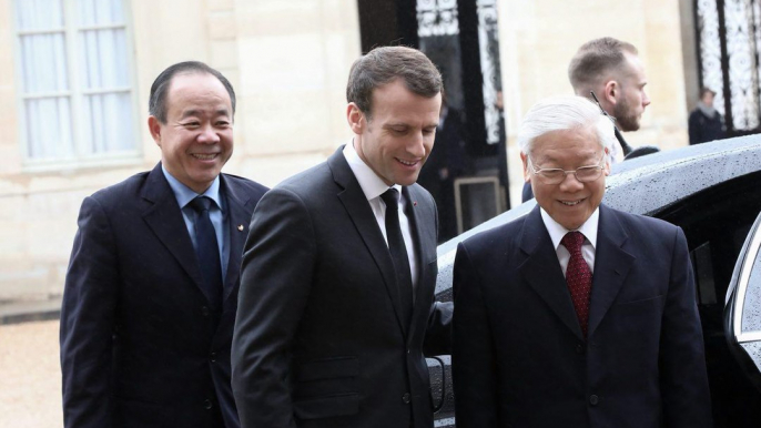 Déclaration conjointe du Président de la République Emmanuel Macron et du Secrétaire général du Parti communiste de la République socialiste du Vietnam M. Nguyen Phu Trong.