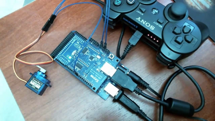 Arduino projects + Dongle Bluetooth + Servo Control PS3