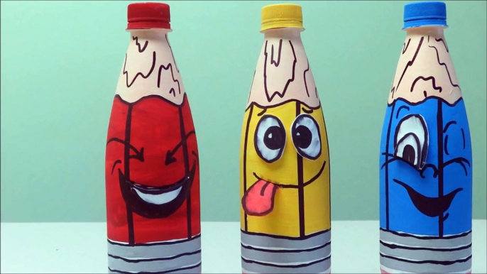 DIY Crafts Ideas: Making Funny Pencils out of Plastic Bottles - Recycled Bottles Crafts