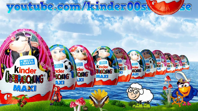 12 MAXI Kinder Surprise Eggs Макси киндер сюрпризы Unboxing Big Kinder Surprise