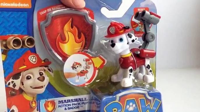 6 Paw Patrol Action Pack Pups and Badges Marshall Chase Rubble Rocky Zuma Skye Nickelodeon Unboxing