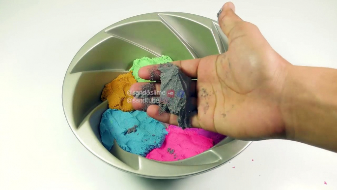 Sand Cutting | ASMR | Oddly Satisfying Video | Made a Colorful Cake Shape from Kinetic Sand!