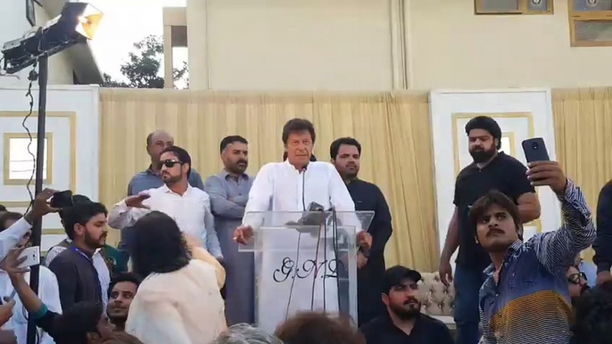 Chairman PTI Imran Khan Addressing Workers District Korangi, Karachi.