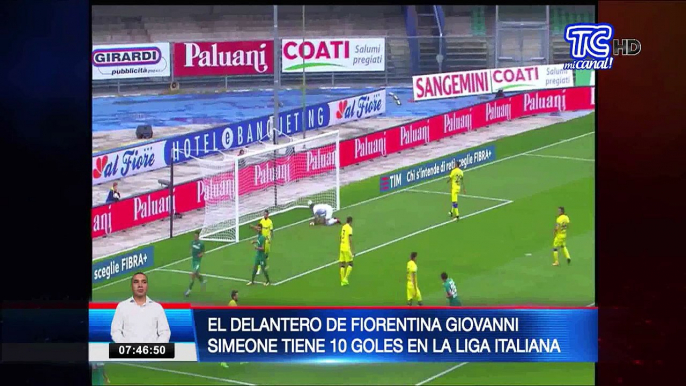 El delantero de Fiorentina Giovanni Simeone tiene 10 goles en la Liga Italiana