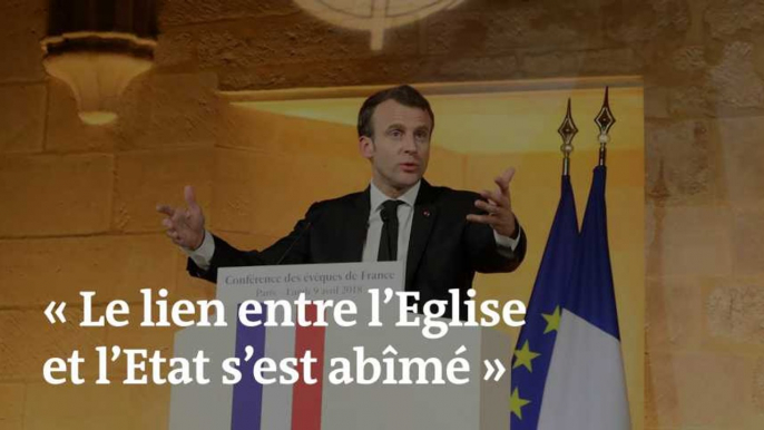 Pour Emmanuel Macron, « le lien entre l’Eglise et l’Etat s’est abîmé » 