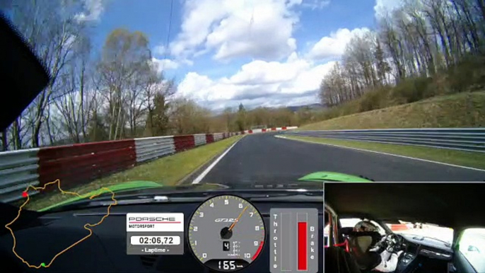 Porsche 911 GT3 RS sets a record lap time of 6:56.4 on Nurburgring (on board video)