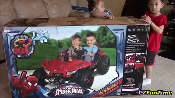 Dynacraft Spider-Man 12V Dune Buggy Ride-On Unboxing