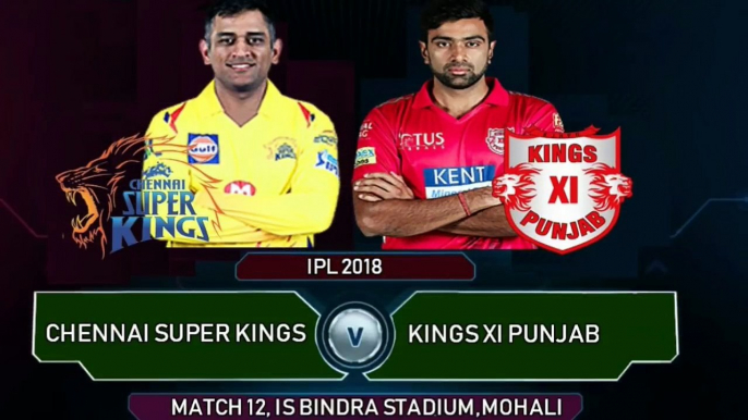 IPL 2018 Match 12- Chennai Super Kings vs Kings XI Punjab Playing XI