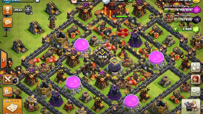 Clash of Clans TH10 vs TH9 Clan War 3 Star Attack Strategy Golem, Wizard, Hog Rider (GoWiHo)