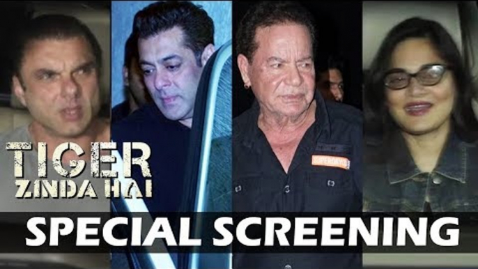 Salman Khan का पूरा परिवार Tiger Zinda Hai के Screening पर | Salim Khan, Sohail Khan, Alvira Khan