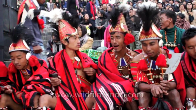 Konyak Naga tribal boys mime, dance and jive to Abba!