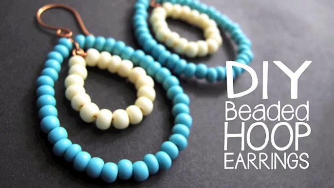 DIY Beaded Wire Hoop Earrings Tutorial - Jewelry Making Tutorial