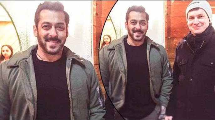 Dashing Salman Khan Clicks With Austria Crew Member With Cute Smile !