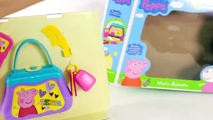 Peppa Pig e Suzy Bolsa da Peppa Igual da Mamãe Pig Toys Juguetes Brinquedos. Em Português