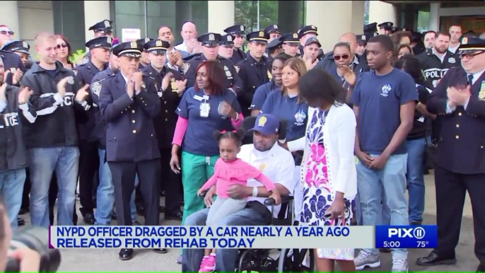 NYPD Officer Dragged by Stolen Car Nearly a Year Ago Released from Rehab