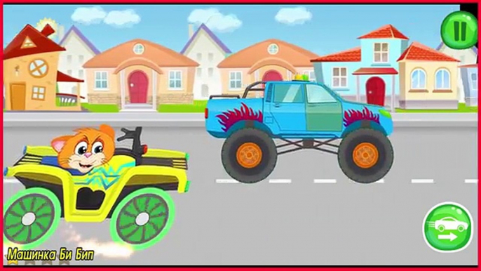 Обзор приложения игры. Развлекающий мультик для детей про машинки Маленький водитель Чудик и Кот