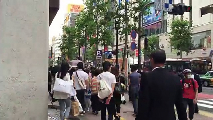 Walking around Shibuya station to Yoyogi park in Tokyo, Japan.