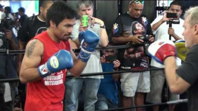 Manny Pacquiao MITT WORKOUT w/ FREDDIE ROACH vs Jessie Vargas