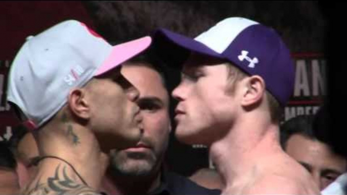 Canelo Saul Alvarez vs Miguel Cotto WEIGH IN FACE OFF!