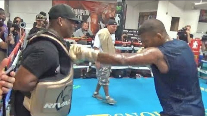 Badou Jack PUBLIC WORKOUT | FIGHTS Nathan Cleverly On Mayweather vs McGregor Undercard