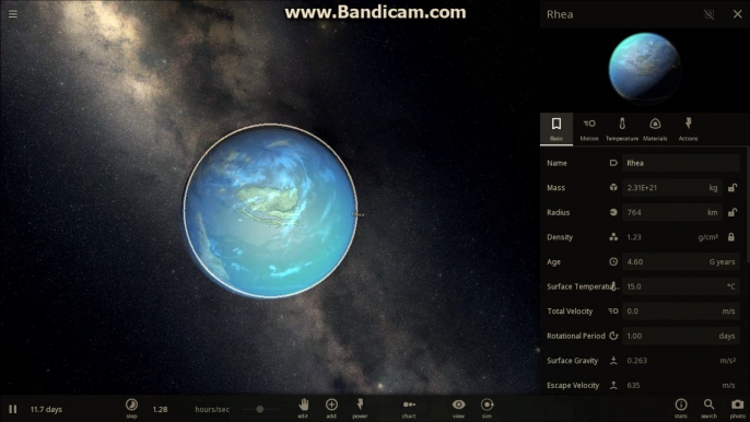 Terraforming Rhea and Titan in Universe Sandbox 2