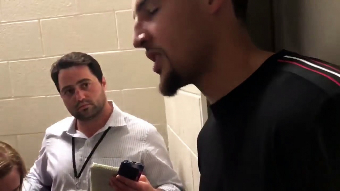 Klay Thompson discusses his rough night / Warriors vs Rockets Game 2