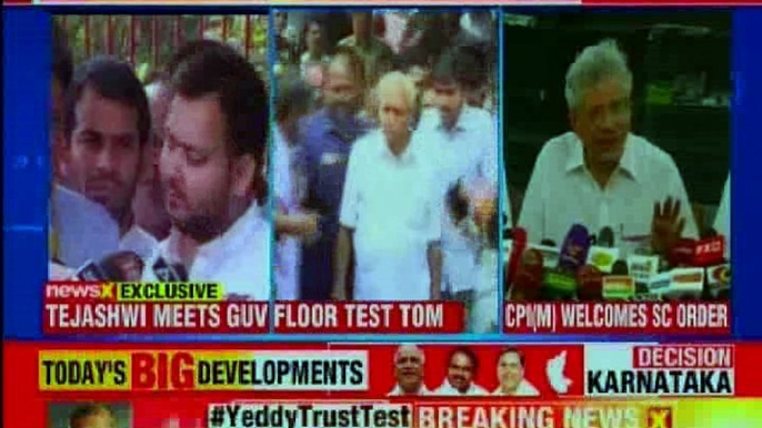 Tejashwi meets governor; walks with the supporters, party MLAs and Congress MLAs to Raj Bhawan