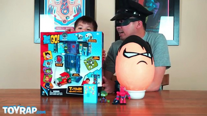 Teen Titans Go! Huge Play Doh Eggs Surprise Toys ft Dark Robin Cyborg Beast Boy T-Tower by ToyRap