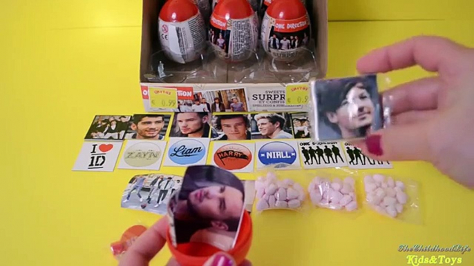 One Direction Surprise Eggs with Niall Horan, Liam Payne, Harry Style, Zayn Malik Stickers and Toys