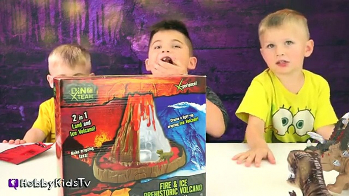 Giant TOY VOLCANO Egg Full of Surprises! We do SCIENCE with Kinetic Sand SCIENCE