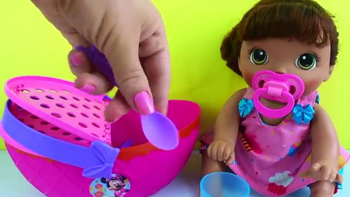 BABY ALIVE MINHA BONECA NINA COMIDINHAS DE MASSINHA MODELAR PLAYDOH - Minnie Mouse Picnic Basket