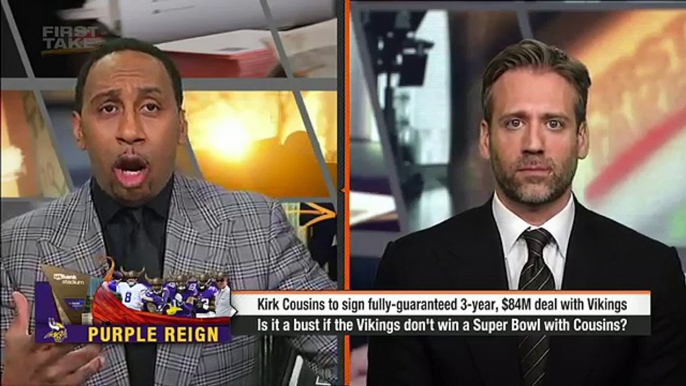 First Take debates what will make Kirk Cousins trade to Vikings a bust | First Take | ESPN
