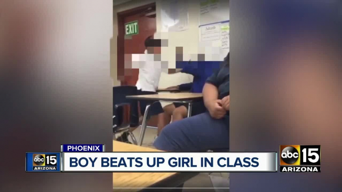 Boy punches girl repeatedly in class at Phoenix school
