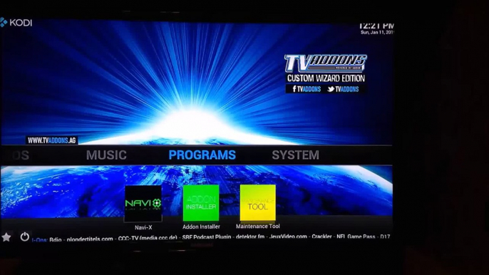 Change background picture in KODI or XBMC - using the maintenance tool