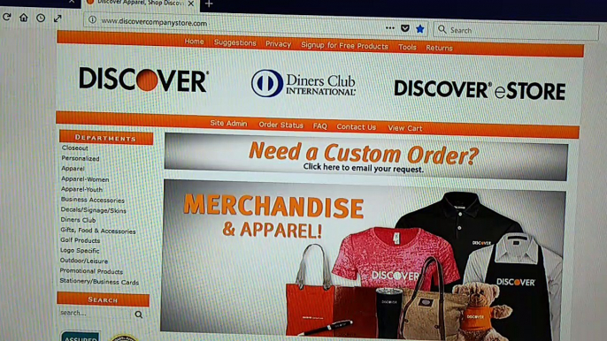 Found A Online Store Selling Discover Card Branded Items