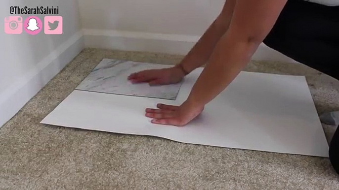 DIY Marble Floor for $20 Apartment Safe | TheSarahSalvini