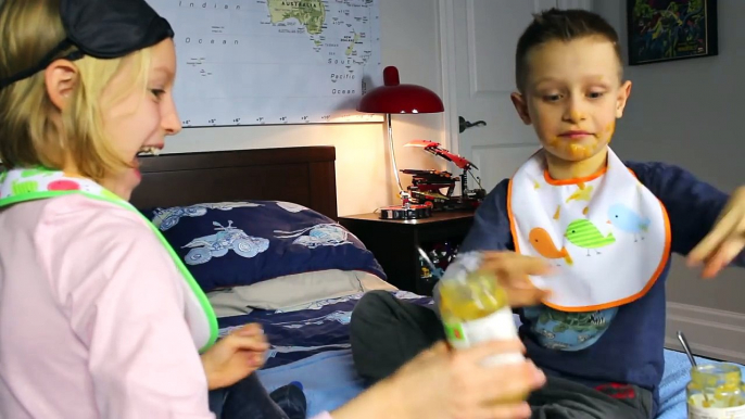 Don't Make a Mess Challenge - Trying Gross Baby Food Challenge