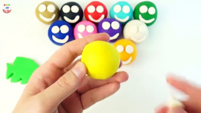 Play and Colours with Play Doh Smiley Modelling Clay Numbers in English for Kids