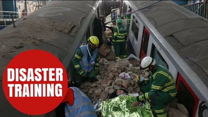 London Fire Brigade stage massive disaster for training exercise