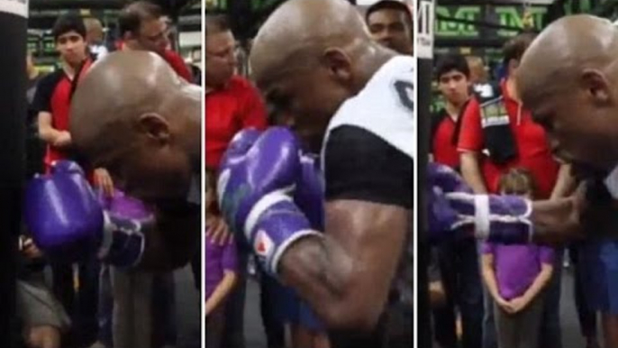 Floyd Mayweather Practices BIG body Shots In Training - Floyd Mayweather Jr vs Manny Pacquiao