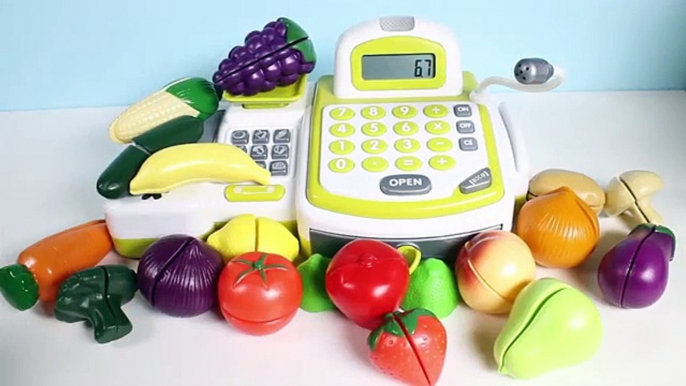 Cash Register with Toy Cutting Fruits and Vegetables - Toy Review