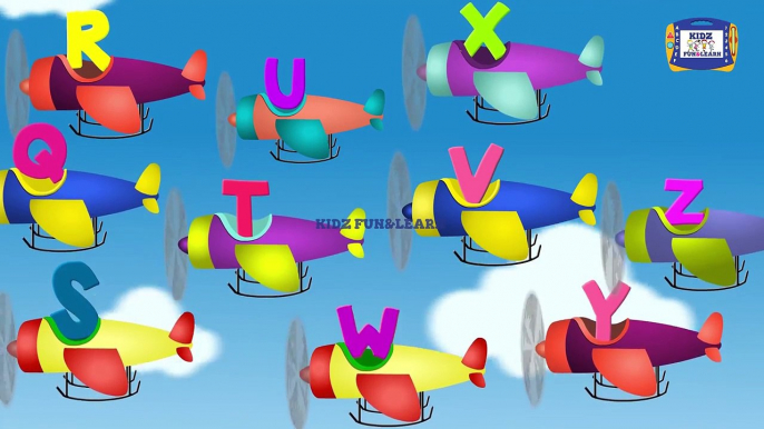 Learn alphabets with helicopters - Helicopters Carrying Alphabets - Alphabets Song with Helicopters