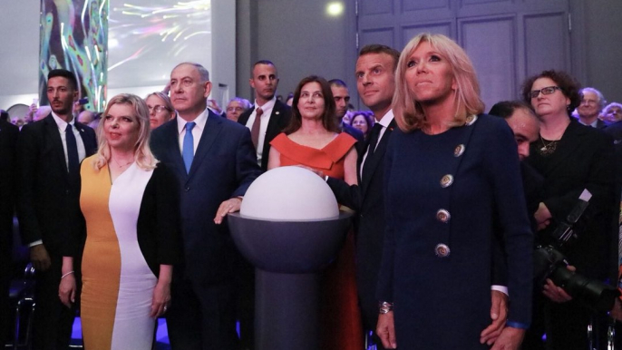 Inauguration de la saison France-Israël par Emmanuel Macron et Benyamin Netanyahou au Grand Palais